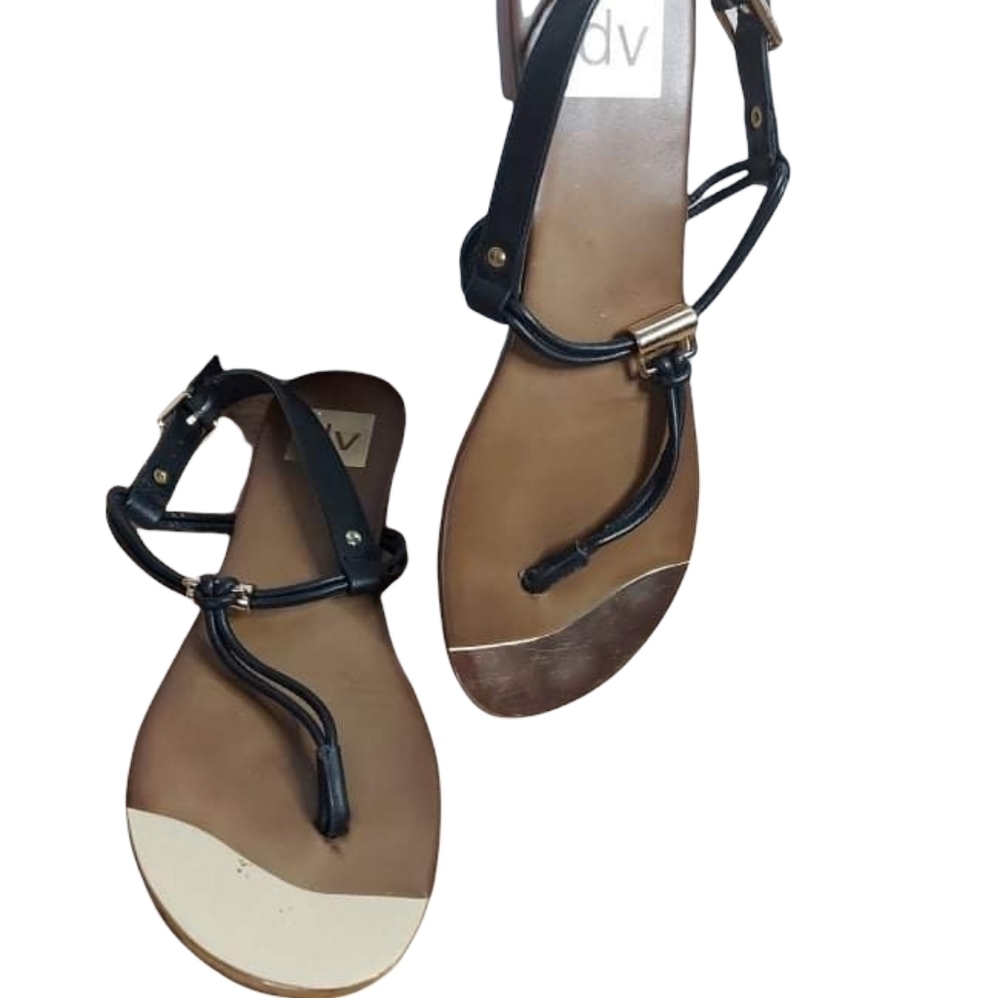 7 dolce Vita black strappy thong‎ sandals